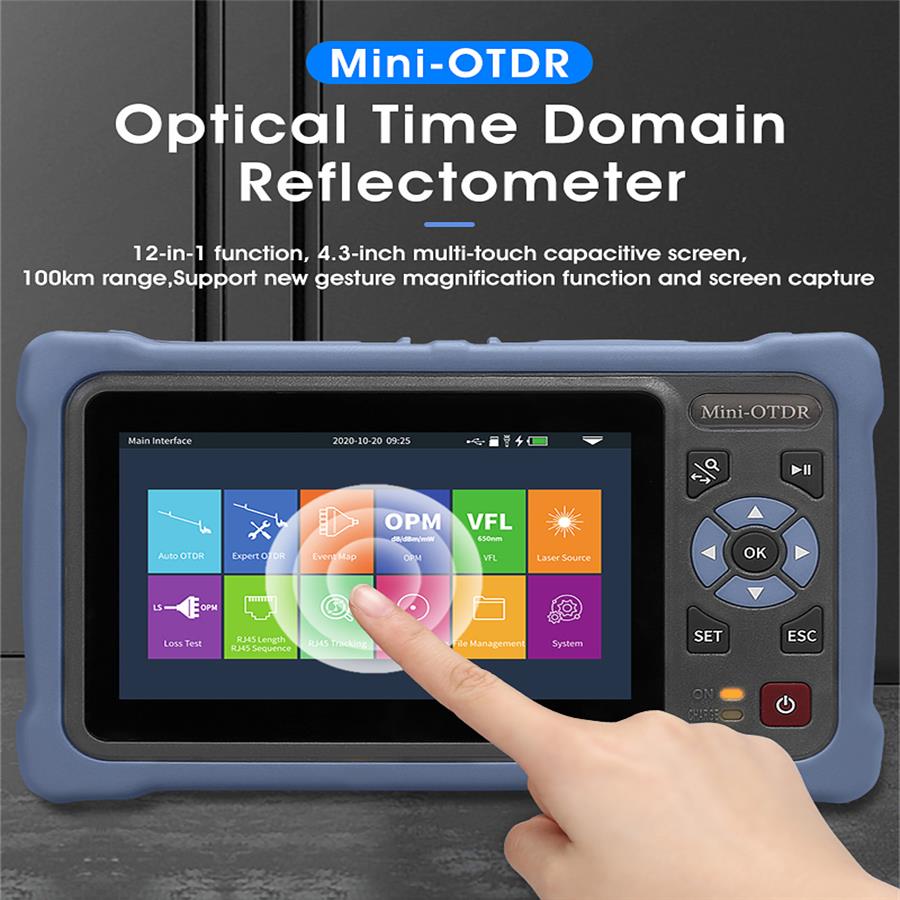 Optical Time Domain Reflectometer Otdr 1310 1550Nm - 4,3 inç dokunmatik ekranlı MINI OTDR